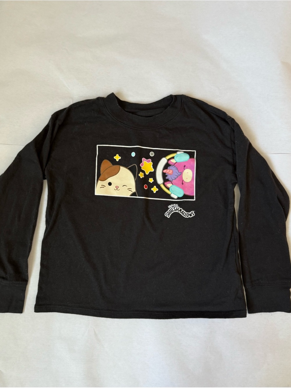 Gap Squishmallow Girl Black Long-Sleeve Graphic Tee